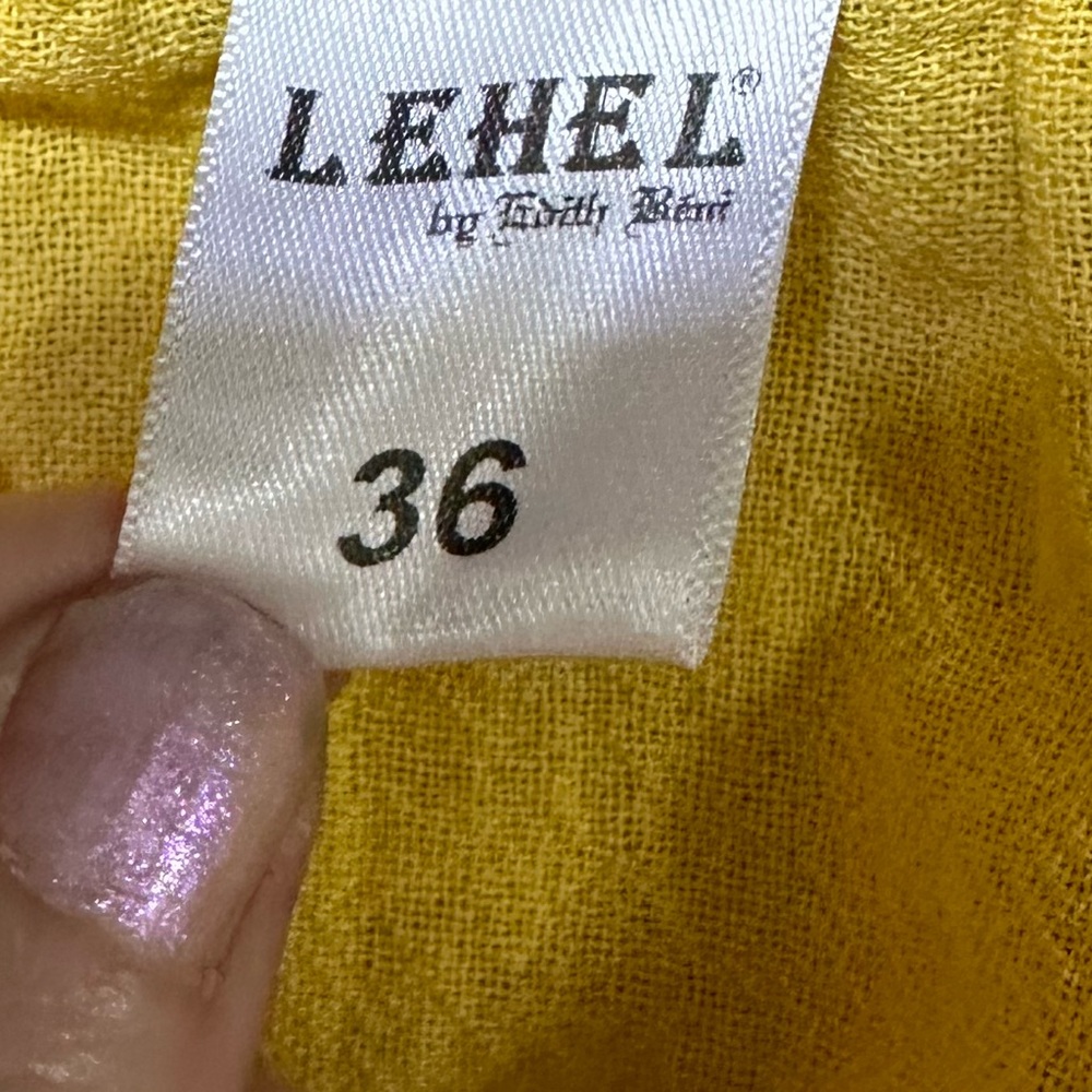 Floral Embrodiered Boho Flowy Yellow Top - Picture 9 of 13